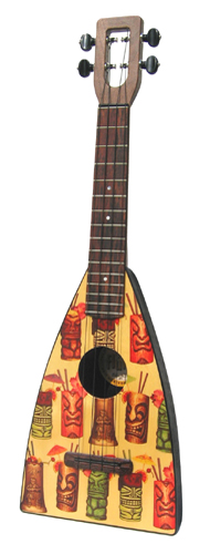 Tiki Mug Fluke ukulele by Tiki King